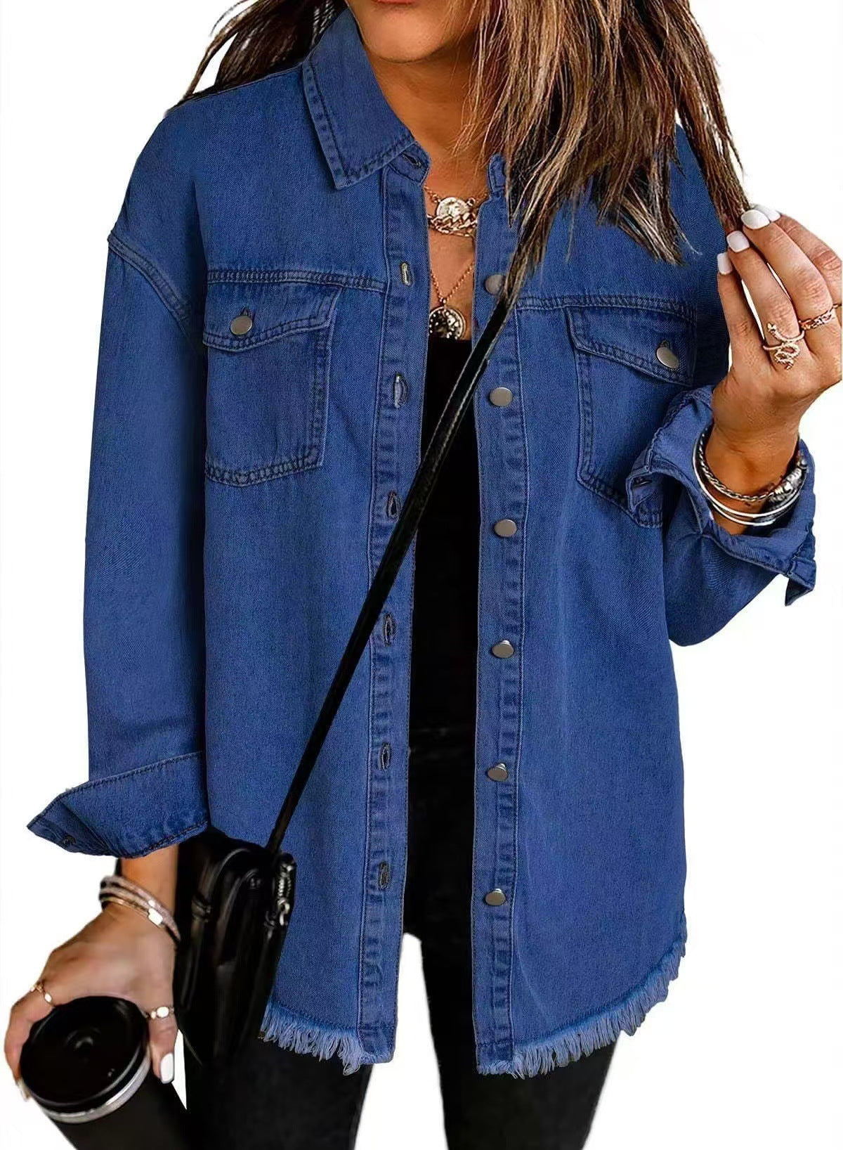 Lovas | Jeansjack met knopen