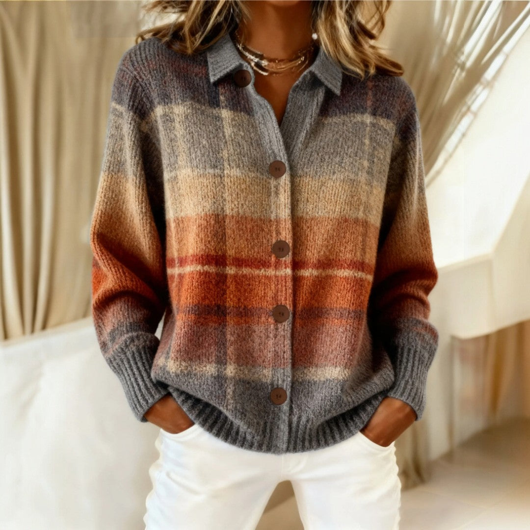 GIULIA | Blouse met ruitpatroon in warme herfsttinten