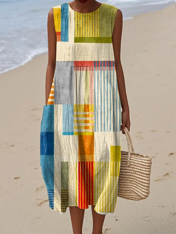 Eve | Midi Geometrisch Jurk