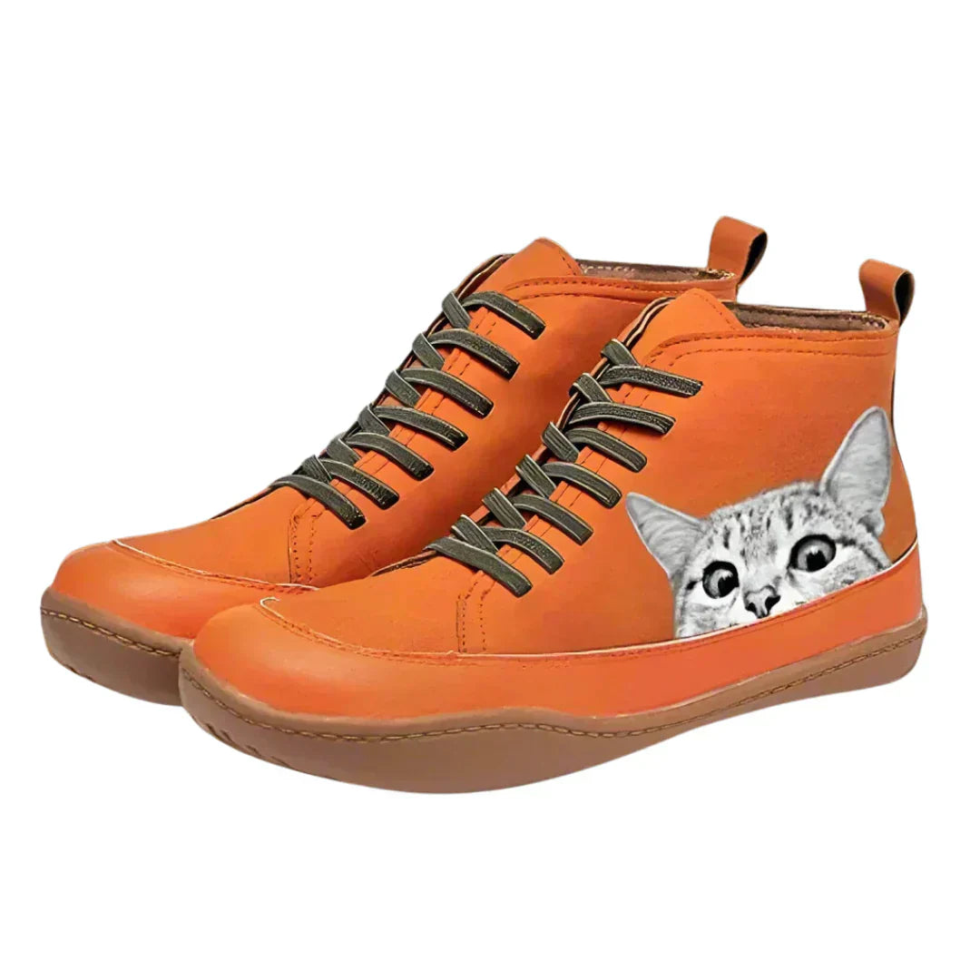 Leren laarzen voor kattenliefhebbers
