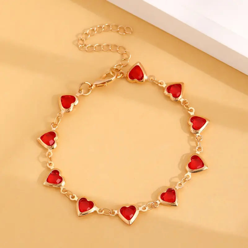 Stylish gouden armband met verfijnde granaatstenen