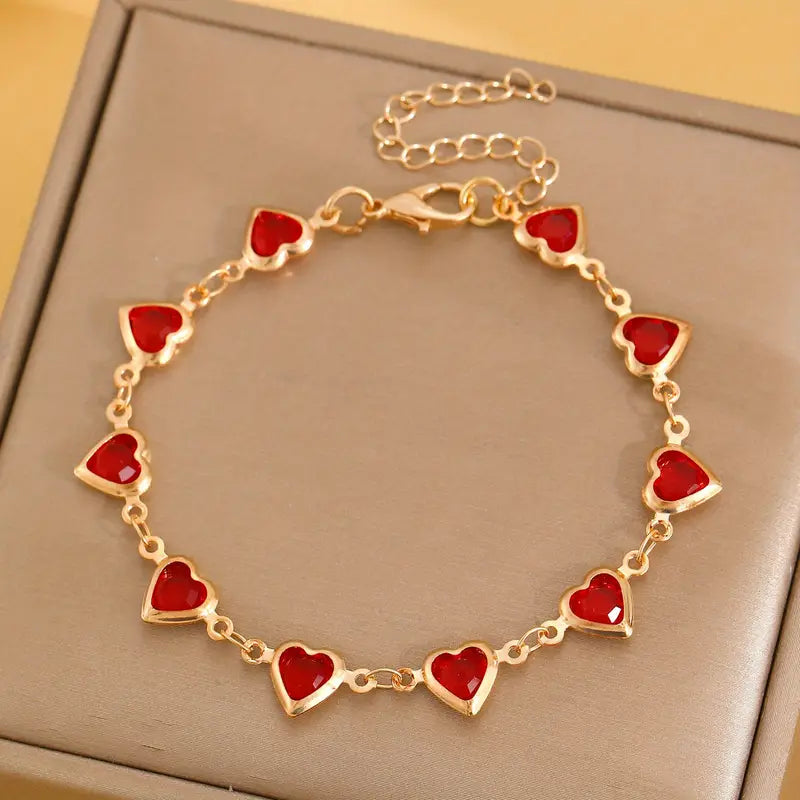 Stylish gouden armband met verfijnde granaatstenen