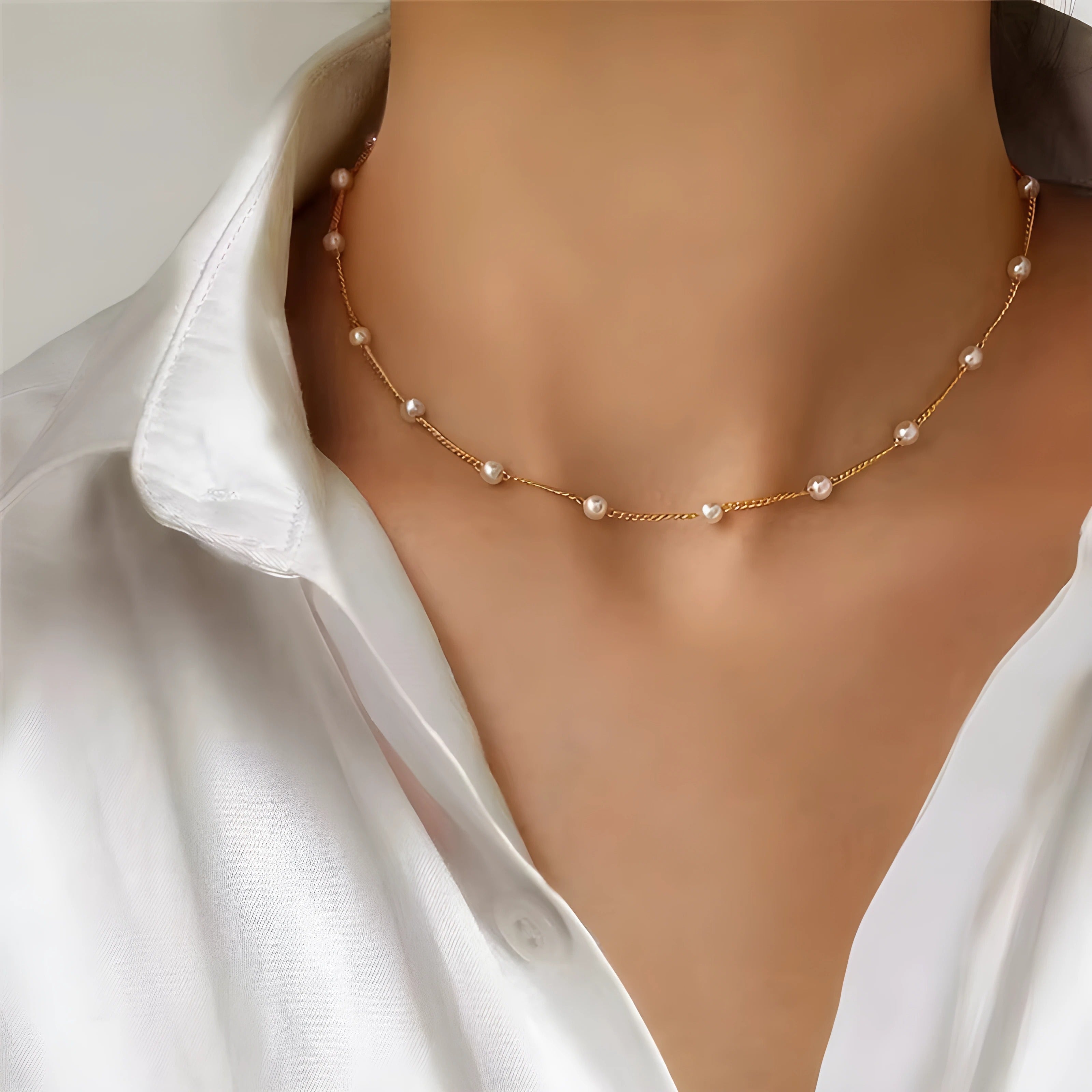 Maëlle – Layered Pearl Necklace