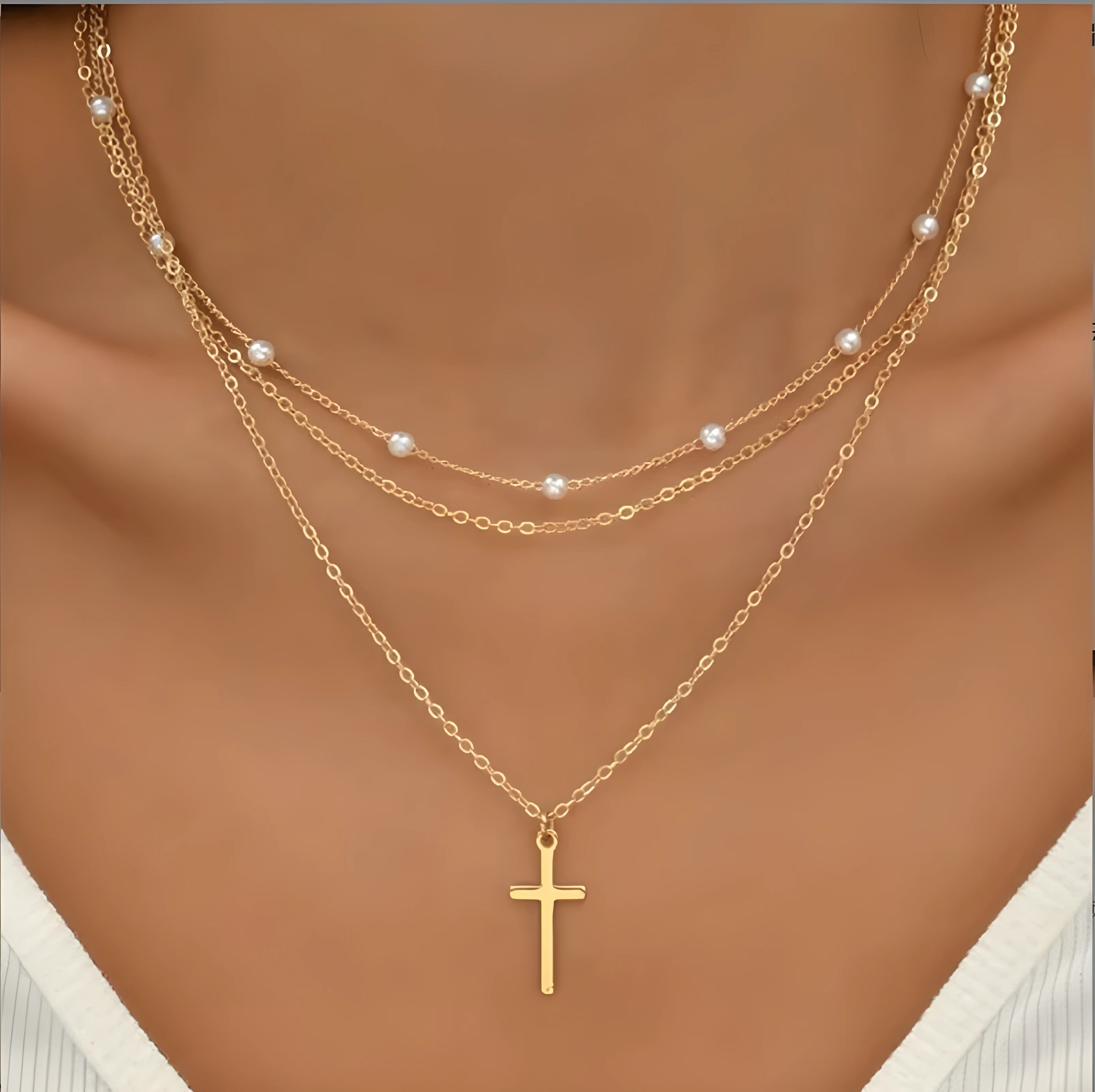 Maëlle – Layered Pearl Necklace