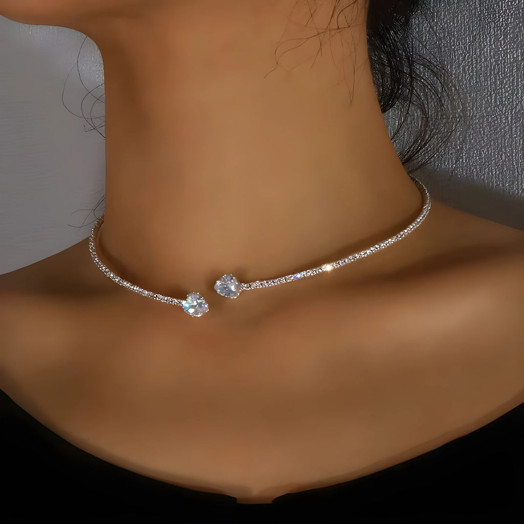Ophélie – Open Choker with Zirconia Stones
