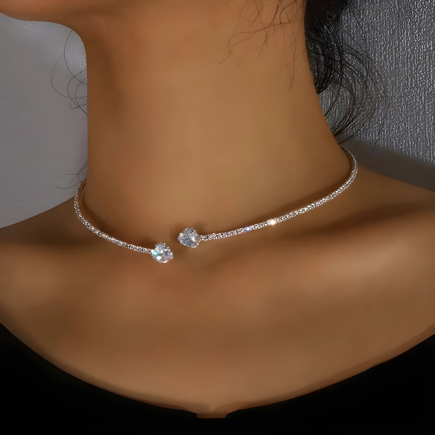 Ophélie – Open Choker met Zirkonia