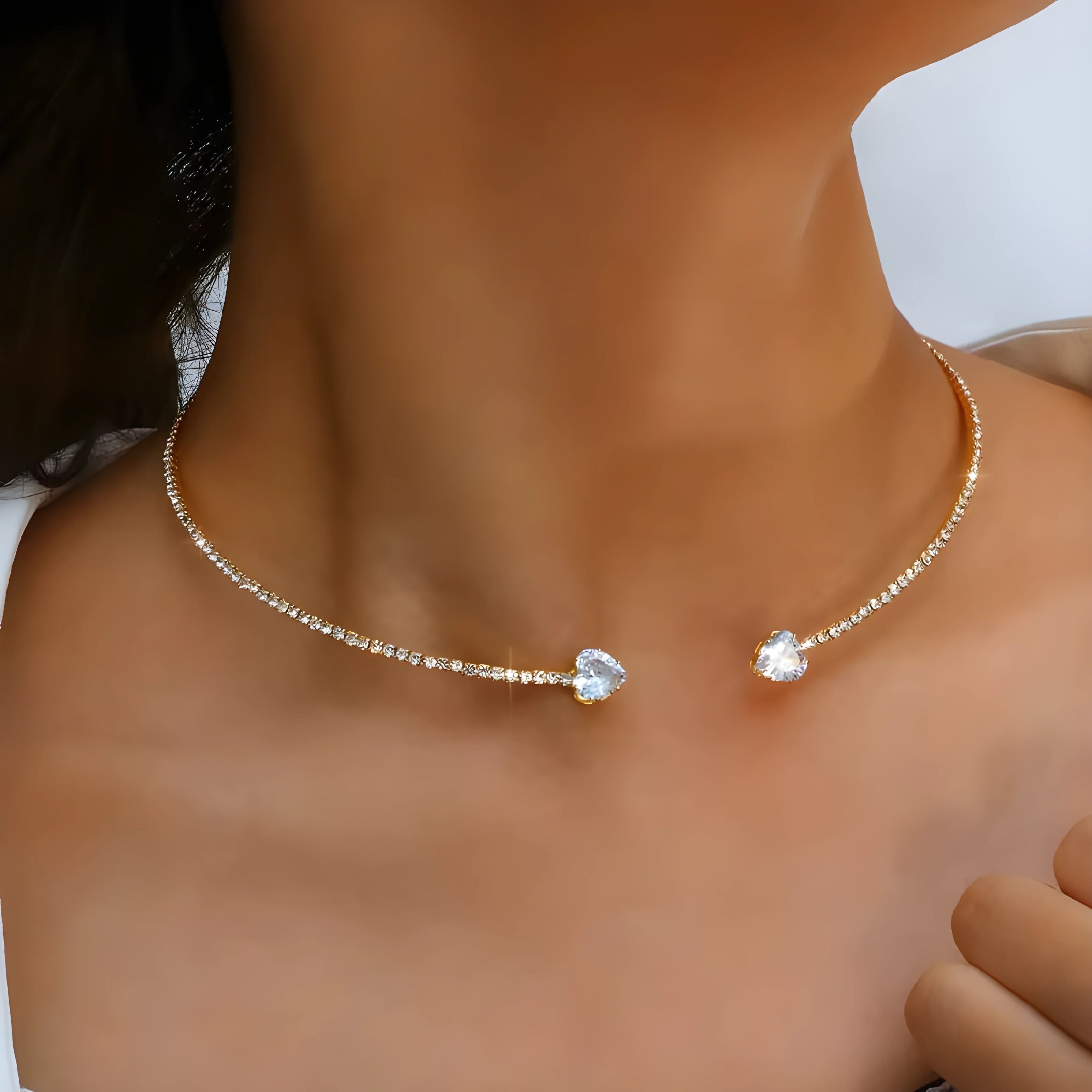 Ophélie – Open Choker with Zirconia Stones