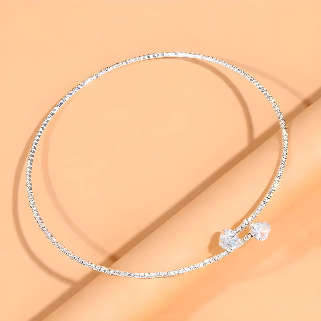 Ophélie – Open Choker with Zirconia Stones