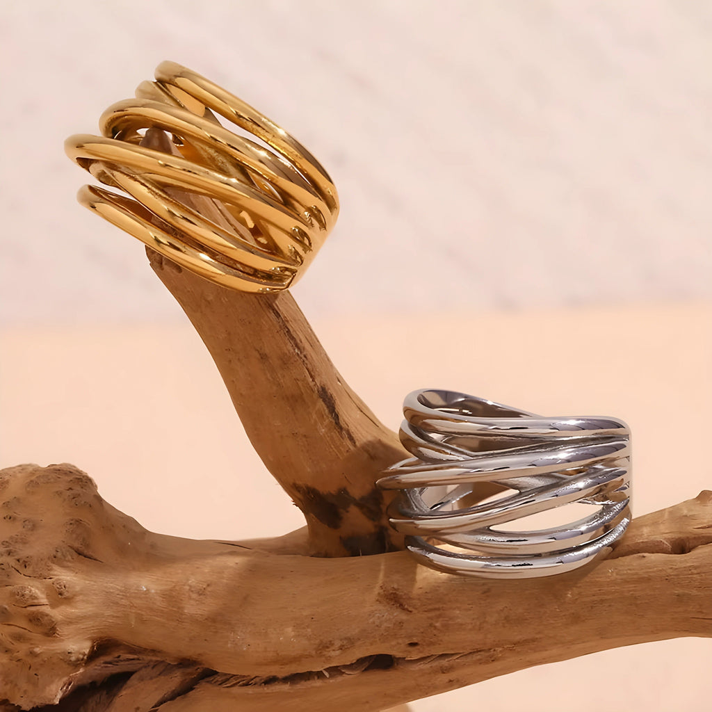 Auriane – Layered Stainless Steel Ring