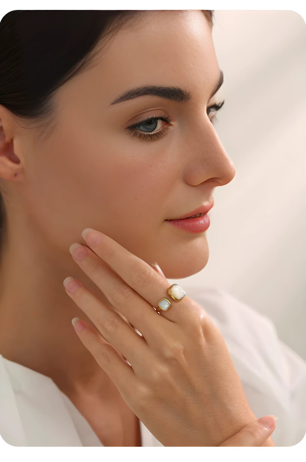 Emerance – Adjustable Ring with Double Gemstone