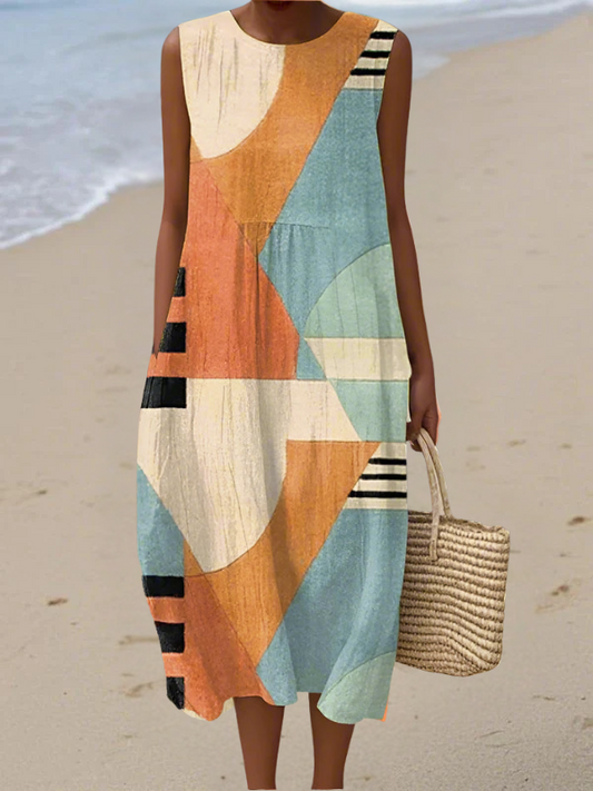 Iris | Midi Geometrisch Jurk