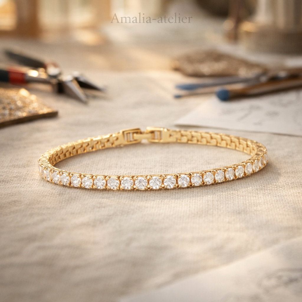 Lustra Moissanite Armband – Luxe Gouden Glans