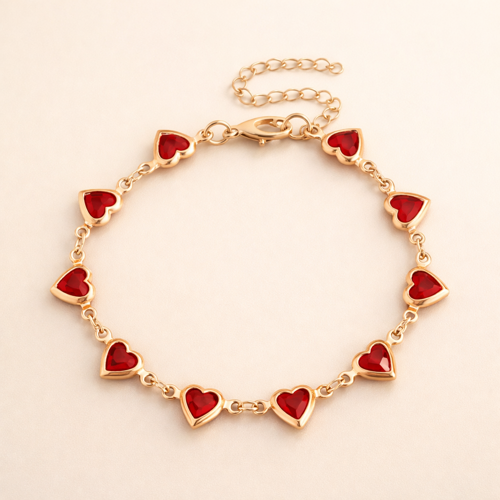 Stylish gouden armband met verfijnde granaatstenen