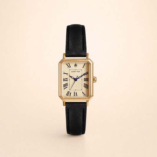 Elegante gouden horloge met een verfijnd steentje
