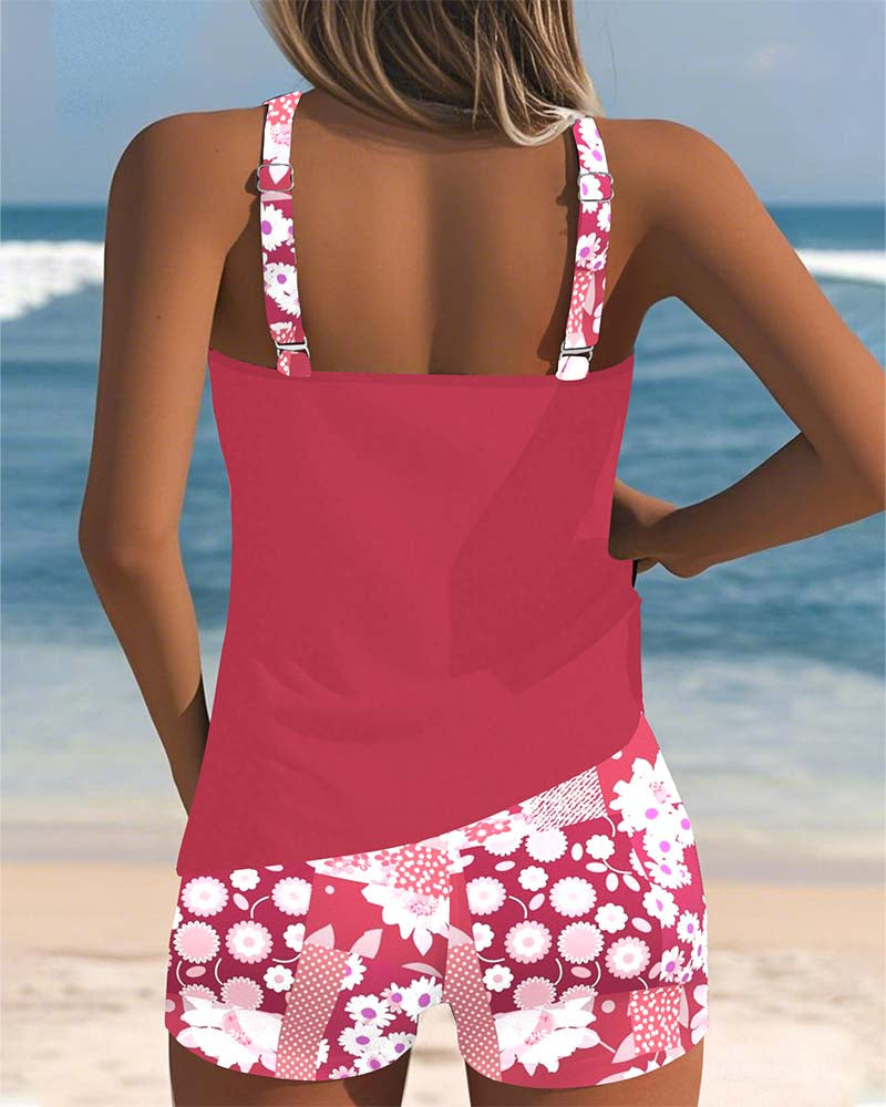 SABRINA - Tweedelig Badpak met Comfortabele Pasvorm en Bloemig Strandstijl