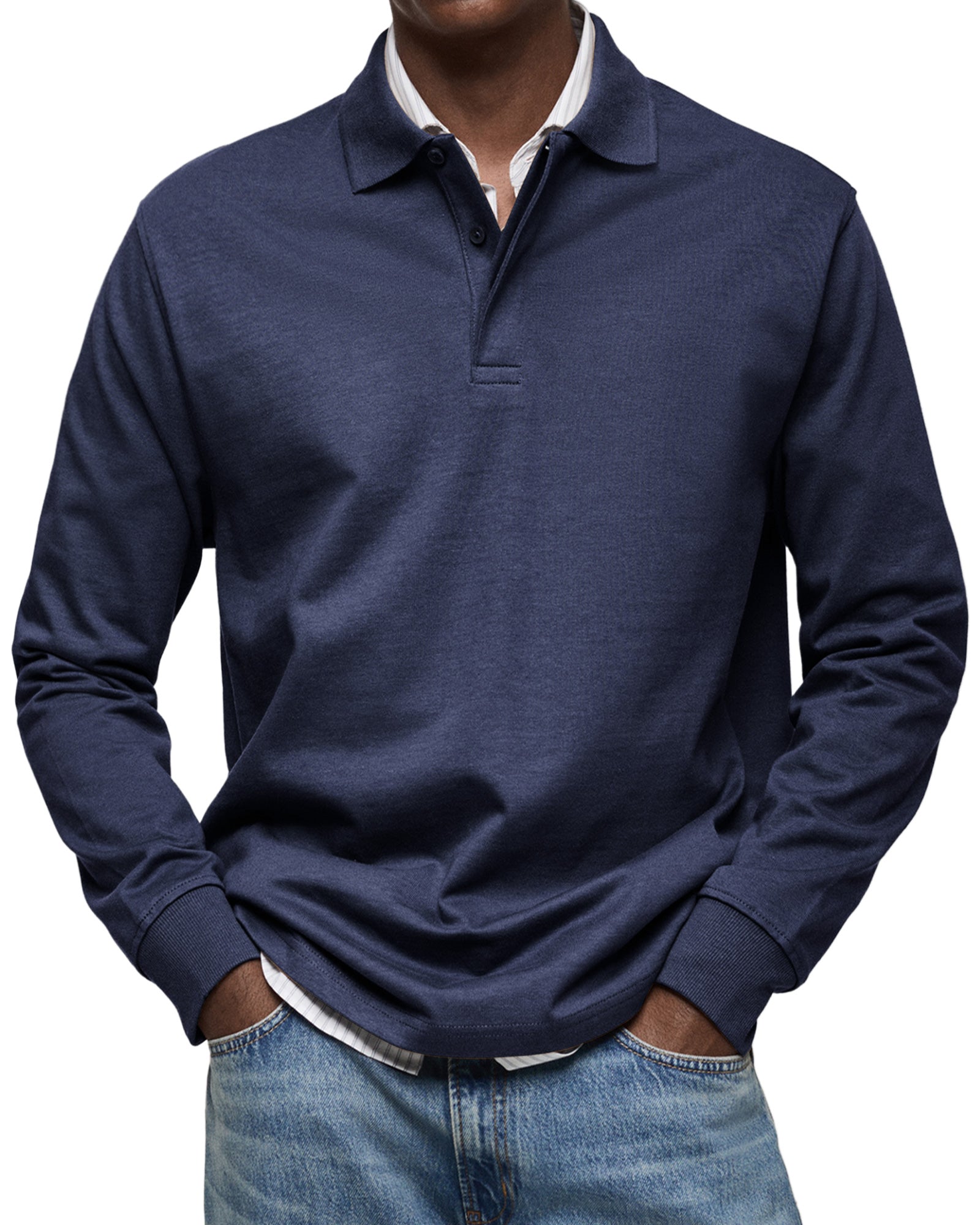 Max | Luxe poloshirt met lange mouwen