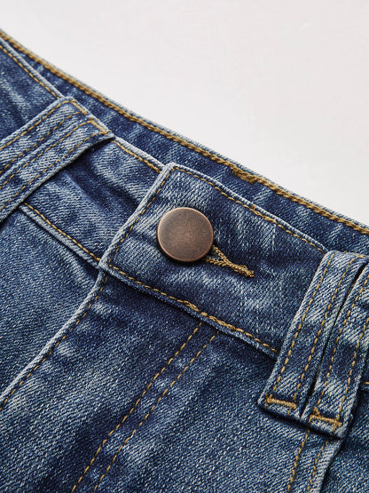 Mid-Waist Bootcut Denim Jeans