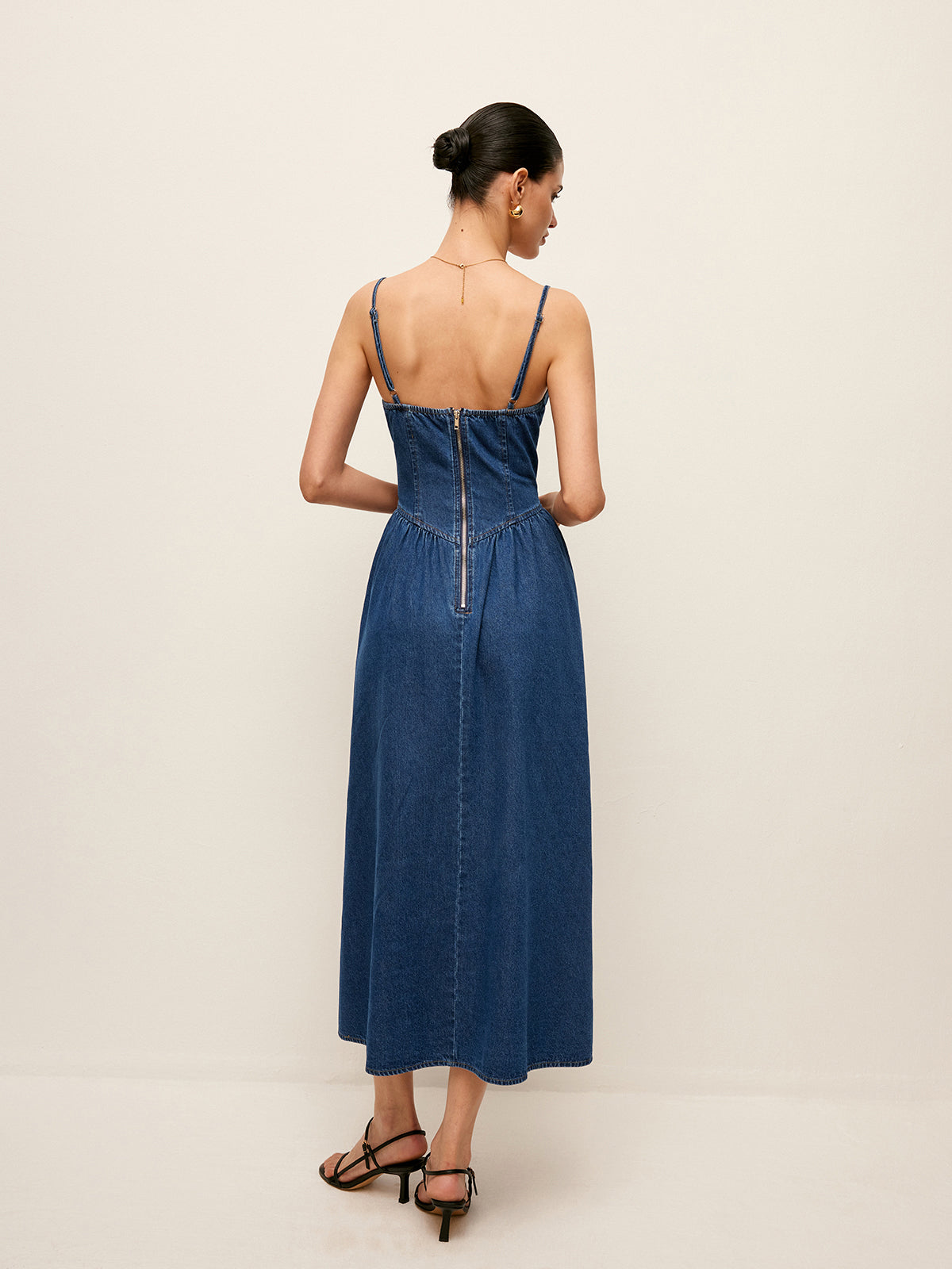 Denim Corset Style Maxi Dress – Elegant Collection