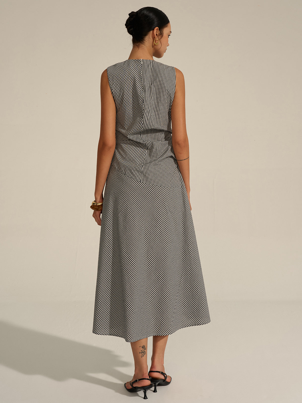 Milano Elegante Midi Jurk met Tailleplooien