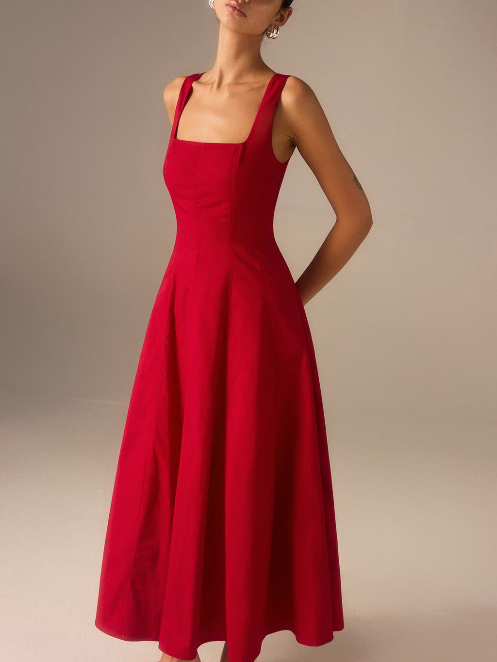 Crimson Grace Geprofileerde Midi Jurk