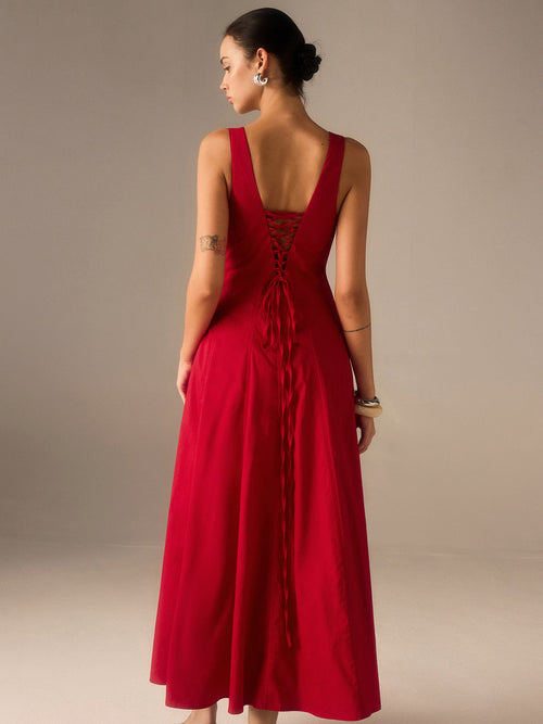 Crimson Grace Geprofileerde Midi Jurk
