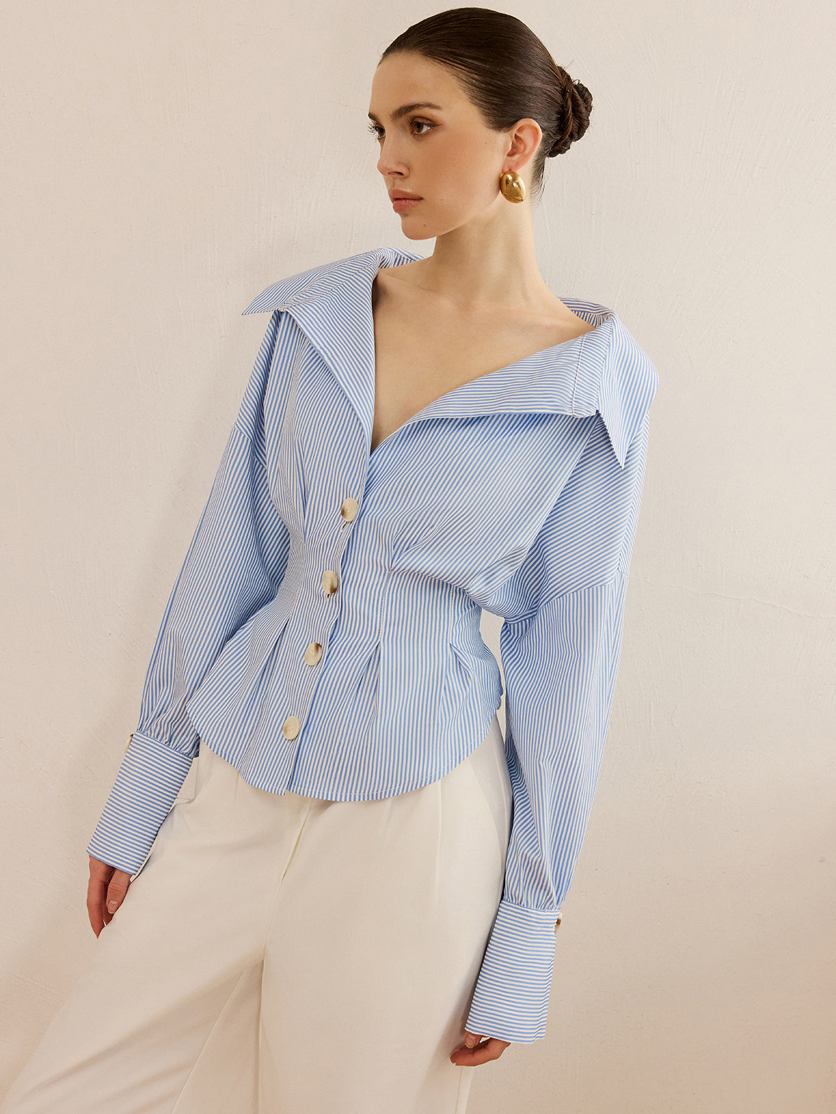 Gestreept Overhemd met Taille Accent