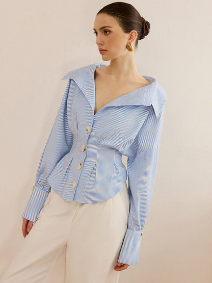 Gestreept Overhemd met Taille Accent