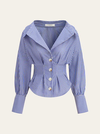 Gestreept Overhemd met Taille Accent