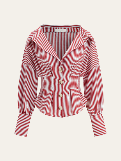 Gestreept Overhemd met Taille Accent