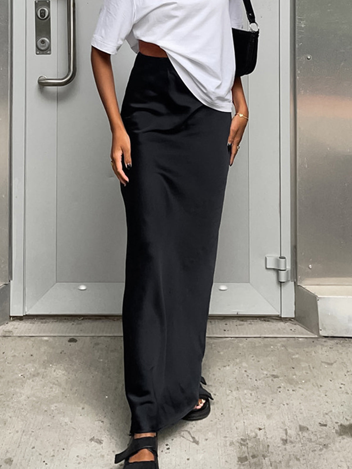 Satijnen Utility Maxi Rok