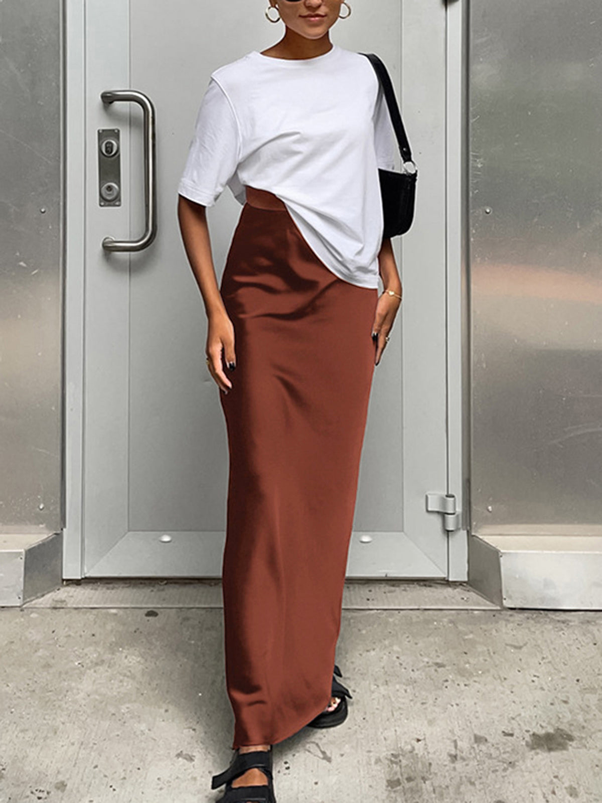 Satijnen Utility Maxi Rok