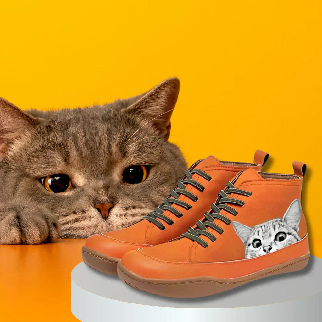 Leren laarzen voor kattenliefhebbers