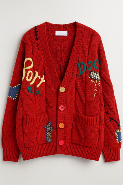 Laure Atelier – Color Patch Knit Cardigan