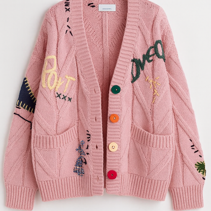 Laure Atelier – Color Patch Knit Cardigan