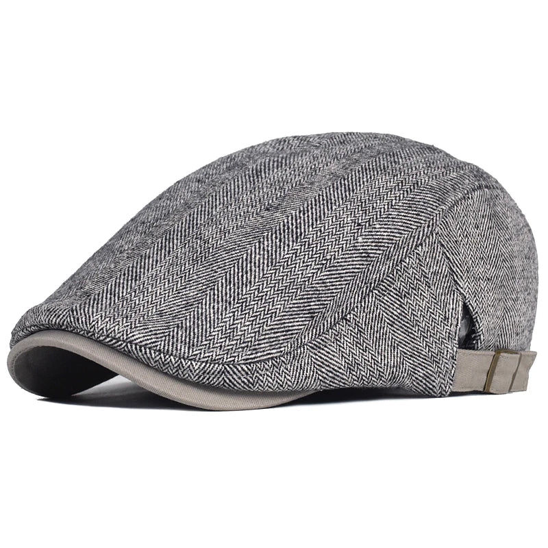 Lovas™ | Moderne Heren Pet met Herringbone Motief