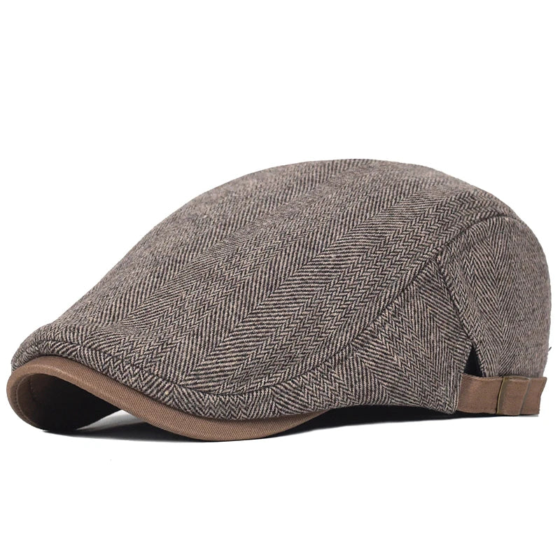 Lovas™ | Moderne Heren Pet met Herringbone Motief