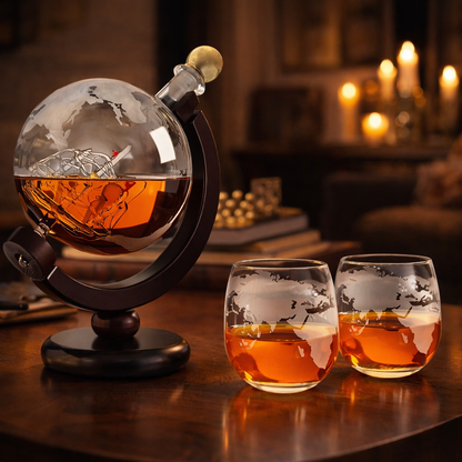 Whisky Karaf - Wereldkaart Editie