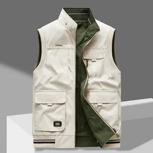 Crispin – Mouwloze Vest met Veel Zakjes