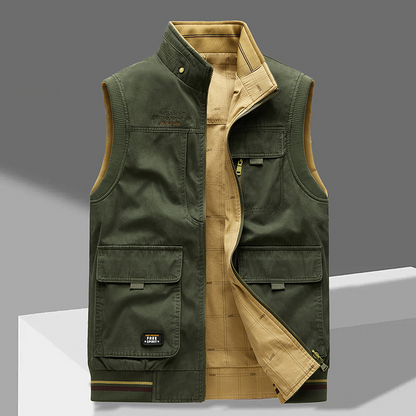 Crispin – Mouwloze Vest met Veel Zakjes
