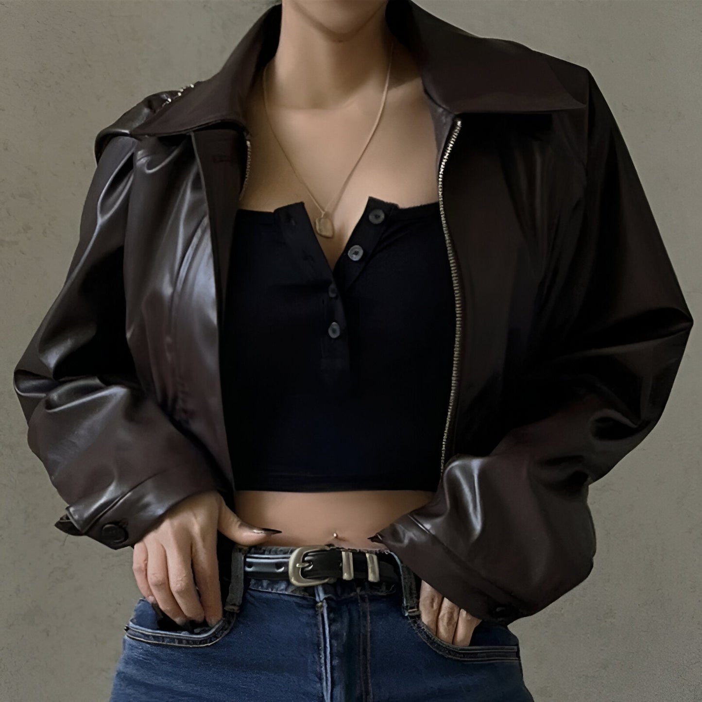 Noelia - Leren herfstjas
