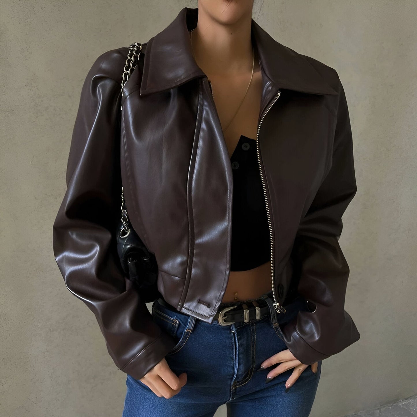 Noelia - Leren herfstjas
