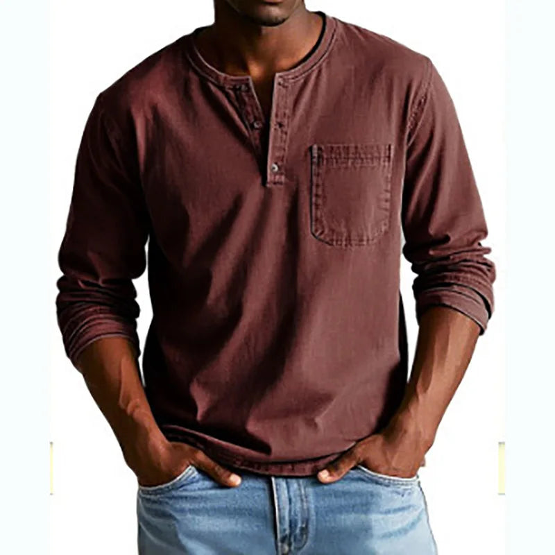 Lovas - Denim Henley shirt