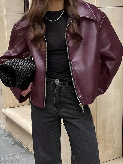Julia - Leren bomberjas