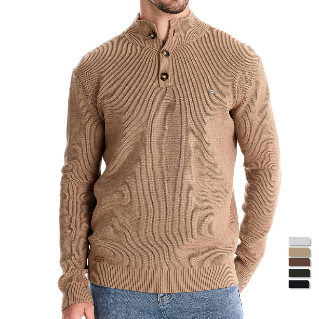 Lovas | Heren Sweater Met Knoopdesign