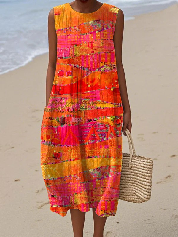Faye| Midi Jurk Sunset