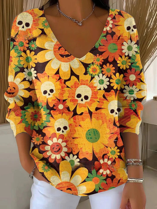 Béatrice – Kleurrijke trui met V-hals