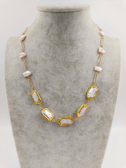 Célestine – Vergulde zoetwaterparelketting