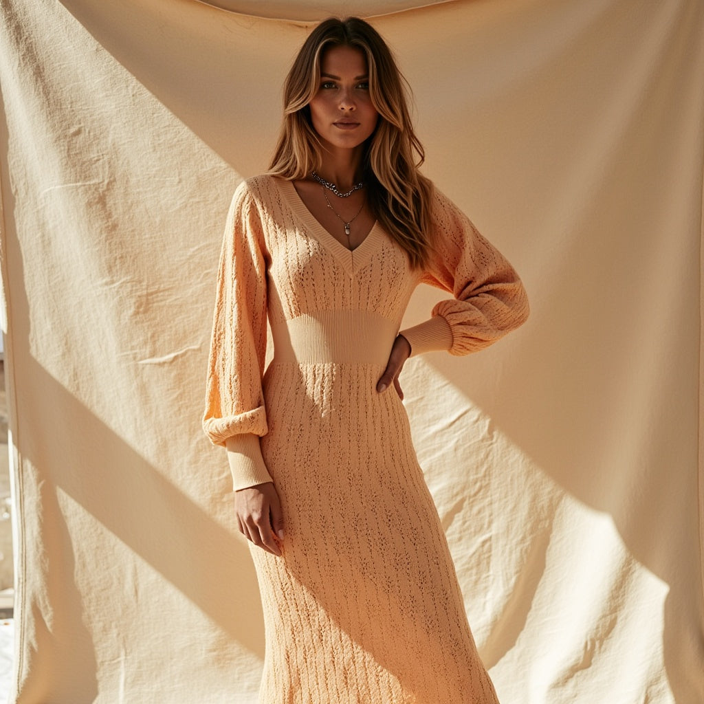 Justine – Katoenen Jurk met V-hals