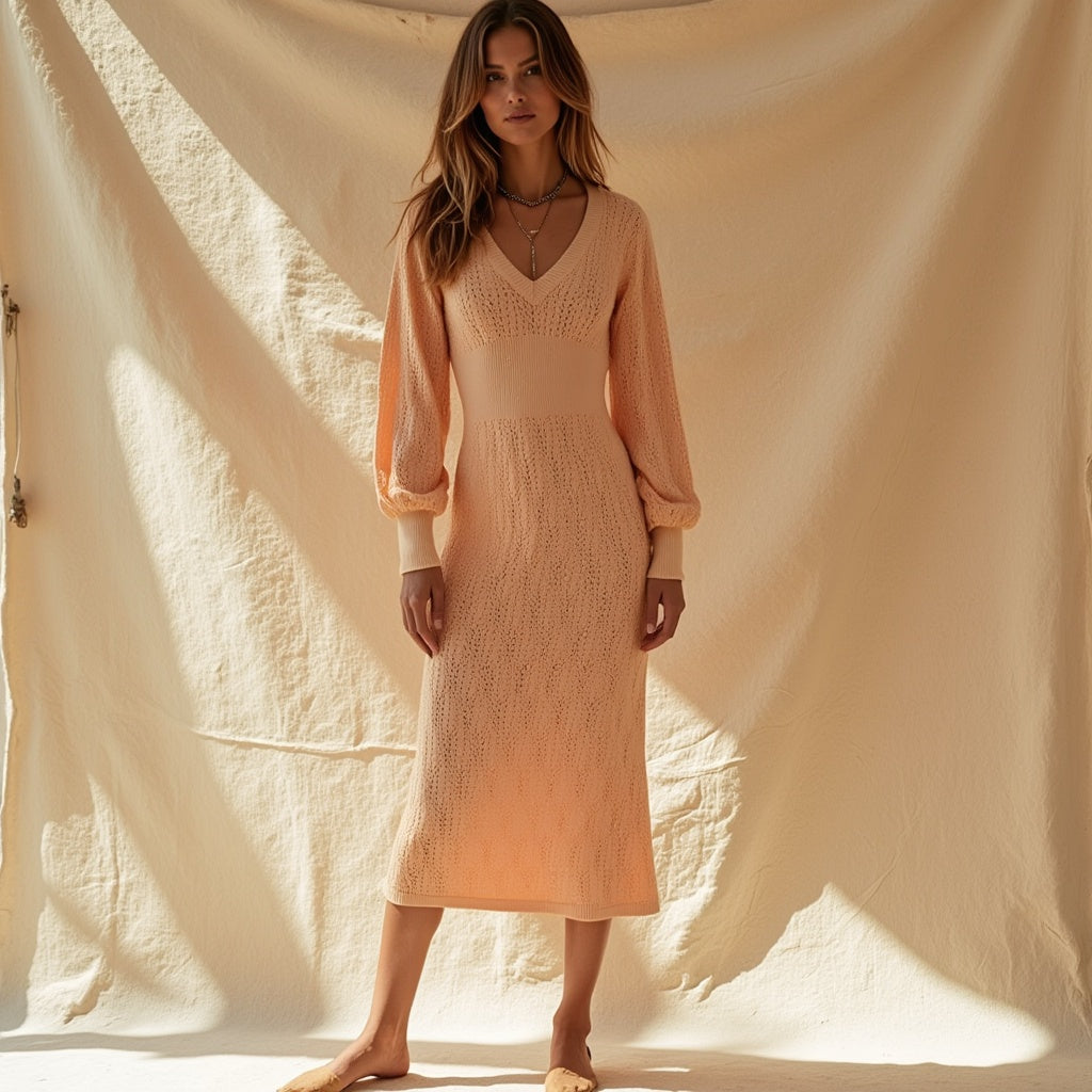 Justine – Katoenen Jurk met V-hals